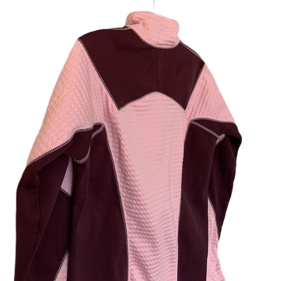 Nike Womens Thermafit Jacket Long Sleeve Half Quarter Zip Pink Maroon Textured - Picture 6 of 12